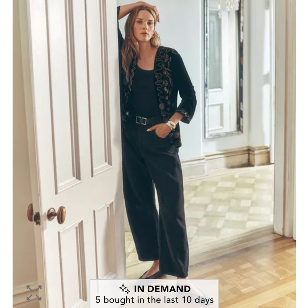 We The Free Washed Vintage Black Wide-Leg Ankle Jeans size 28 NWOT